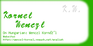 kornel wenczl business card